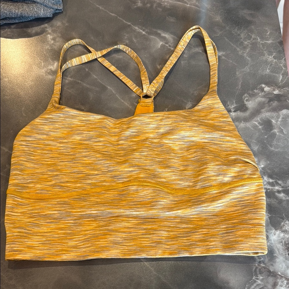 Outdoor Voices Yellow Strappy Sports Bra